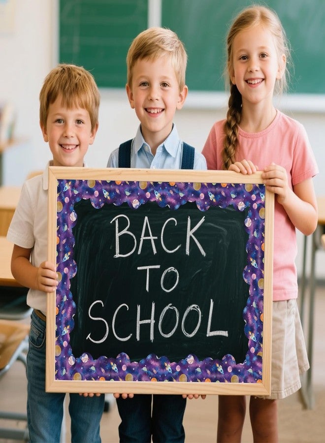 VABAMNA Space Bulletin Board Borders, Space Theme Classroom Decorations, 84ft Galaxy Classroom Decor Rocket Starry Sky Scalloped Borders for Teacher Back to School Classroom Door Wall Decor, 4 Patterns - Image 2
